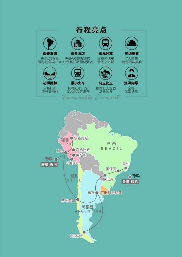 【初探亚马逊】南美五国-巴西+阿根廷+乌拉圭+智利+秘鲁-大冰川-伊基托斯-皮斯科-印加庄园酒店深度20天(图2)